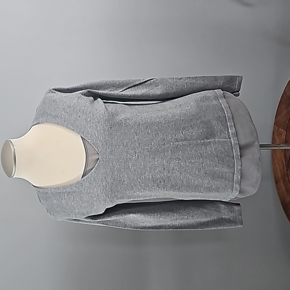 Soyaconcept Grey Long Sleeve top with sheer  front lining. - Picture 1 of 6